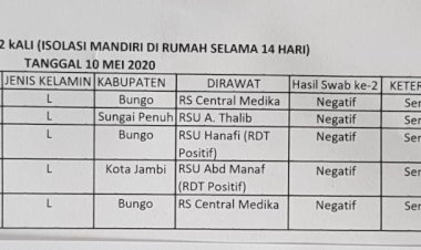 Ini Identitas 2 Pasien yang Dinyatakan Sembuh dari Corona di Jambi