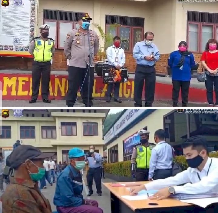 Tak Bisa Lagi Beroperasi, Polres Kerinci Berikan Bantuan ke Ratusan Sopir Angkutan
