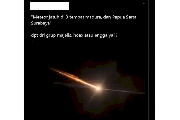 Viral Video Meteor Jatuh yang Diklaim Jatuh di Indonesia, Begini Kata Lapan