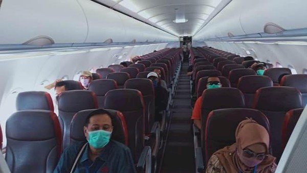 Begini Physical Distancing dalam Pesawat Lion Air Grup