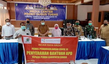 Bupati Bungo Terima APD dan Alat Kesehatan dari Incasi Raya Group