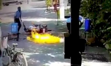 Viral! Video Motor Terbakar karena Disemprot Disinfektan