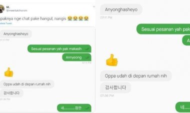Pelanggan Cerita Soal Viralnya Driver Ojol yang Balas Pesan dengan Huruf Hangul Korea
