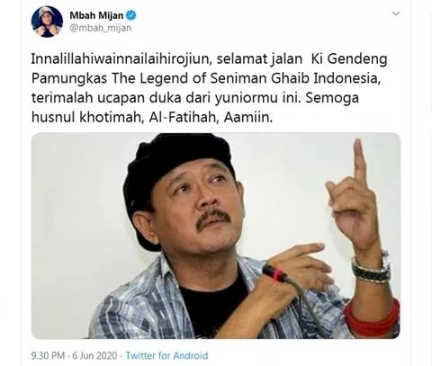 Ki Gendeng Pamungkas Meninggal Dunia, Begini Kata Mbah Mijan
