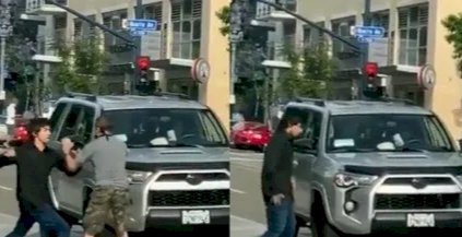 Viral Video Mahasiswa Indonesia Adu Jotos di Jalanan Robohkan Pria Rasis AS