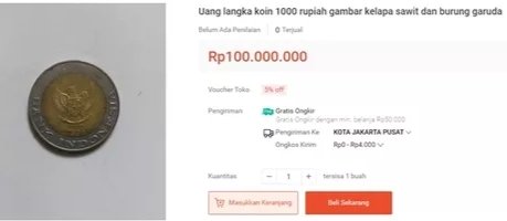 Wow! Koin Seribuan Harganya Bisa Rp100 Juta, Buruan Kolektor