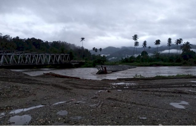 Jembatan Bailey penghubung Trans Seram di Tala Terputus, Begini Kondisinya