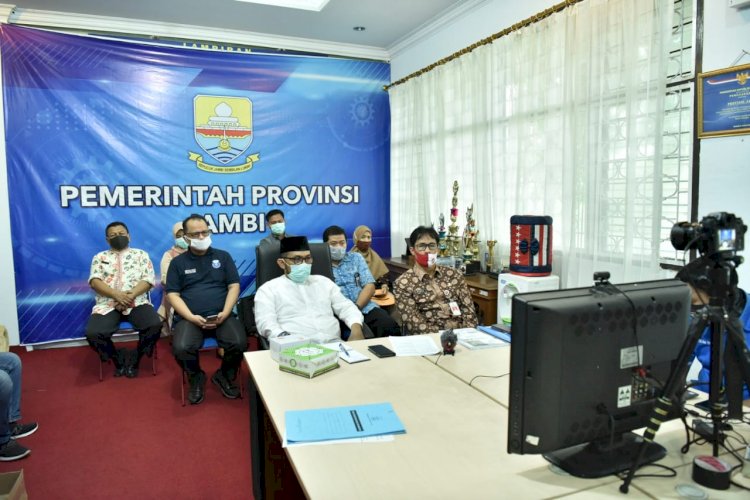 Pj Sekda Provinsi Jambi Ikuti Vicon Lomba Inovasi Daerah Penyiapan Tata Normal Baru