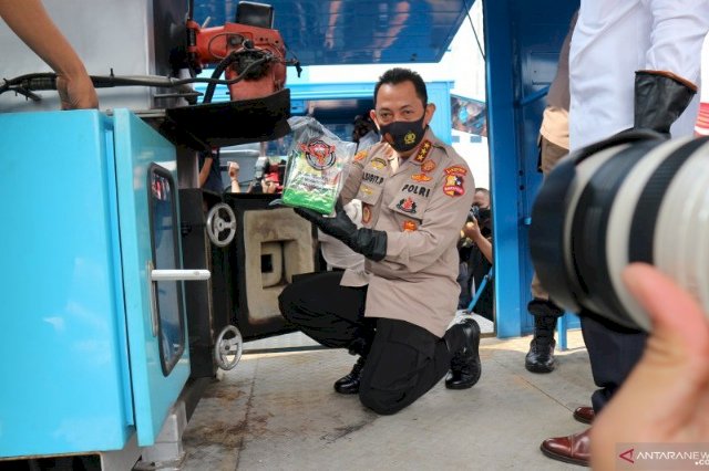 Satgasus Polri Musnahkan 1,2 Ton Sabu