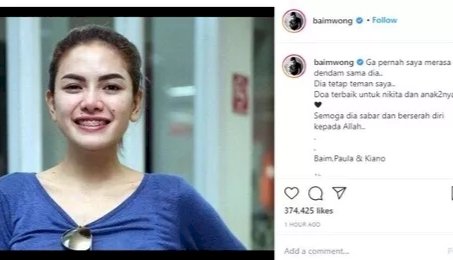 Baim Wong Posting Foto Nikita, Begini Reaksi Nikita: Seringlah Bantu Orang, Beri Konten Jujur Tanpa Direkayasa