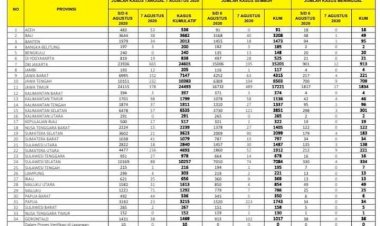 Melonjak Tajam, Pasien Positif Corona di Jambi 7 Agustus Tembus Angka 205 Orang