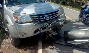 Tabrakan dengan Mobil, Pasutri di Tanjab Barat Ini Terkapar di Jalan