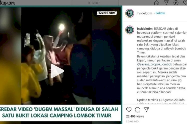 Viral "Aksi Dugem" Para Pendaki di Bukit Savana Rinjani, Banjir Komentar Netizen