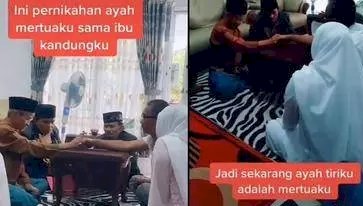 Viral Video Pernikahan Ayah Mertua dan Ibu Kandung