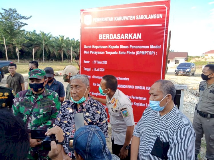 Cegat PT APTP Beroperasi, Pemkab Sarolangun Lakukan Penyegelan