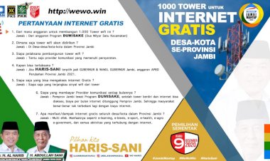 Dumisake, Al Haris-Sani Berikan Internet Gratis dari Desa Hingga Kota di Provinsi Jambi