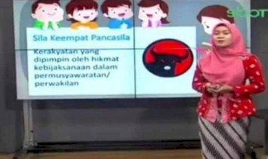 Bikin Heboh! Logo PDIP Jadi Lambang Sila Keempat Saat Belajar Online di Surabaya