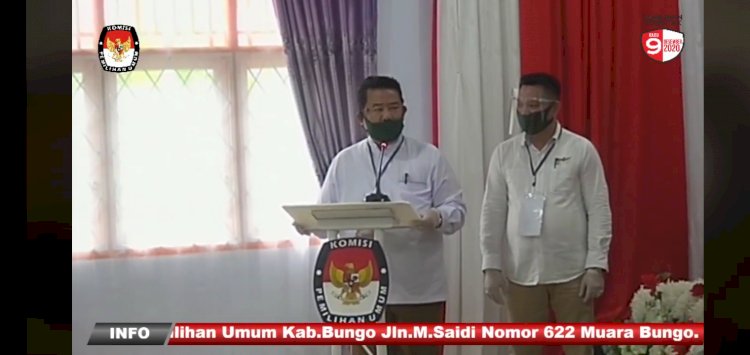 Resmi Sudirman Zaini dan Erick Muhammad Hendrizal Daftar KPU Bungo: Kami Sudah Deklarasi