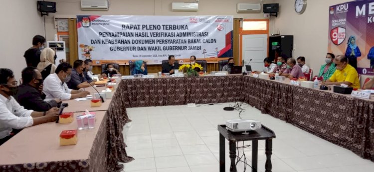 Berkas Ketiga Paslon Belum Lengkap, KPU Provinsi Jambi Beri Waktu Perbaikan