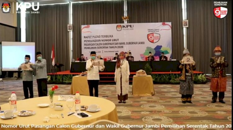 Nomor Urut Pilgub Jambi, CE- Ratu 1, Fachrori- Syafril 2, Al Haris- Sani 3