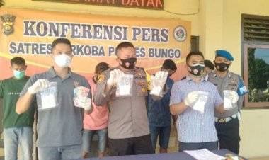 Bandar dan Tiga Kurir Dibekuk Polisi Bungo, 746,73 Gram Sabu Diamankan