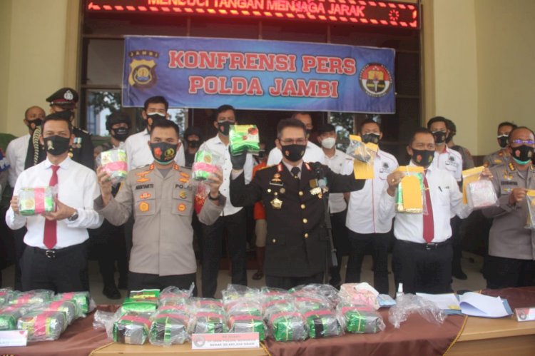 Polres Muarojambi dan Polda Jambi Gagalkan Pengiriman Paket Sabu 31 Kg