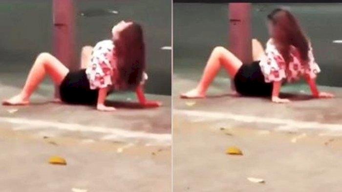 Bikin Geleng Kepala, Gadis Cantik Ini Lakukan Hal Tak Senonoh pada Tiang Listrik