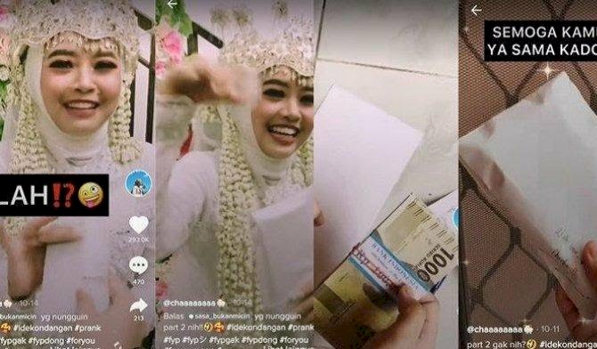 Viral! Pengantin Perempuan Kaget Buka Amplop Sumbangan Teman, Ternyata Uang Gepokan...