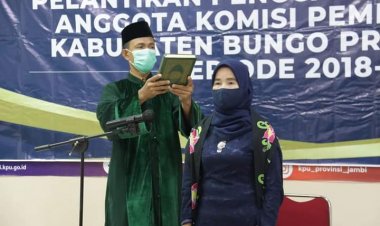 Terapkan Protokol Kesehatan, Maryam Dilantik Jadi Anggota KPU Bungo