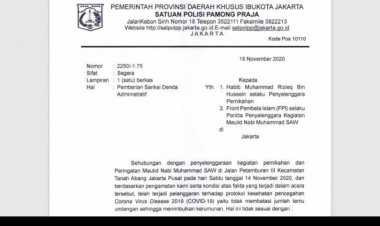 Dua Pergub Dilanggar, Habib Rizieq Didenda Rp50 Juta