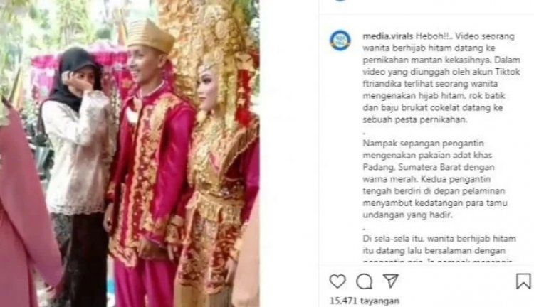 Viral Perempuan Ini Menangis di Depan Pengantin, Netizen: Cakepan Mantannya, Cantik Alami