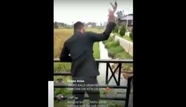 Viral Diduga Oknum Anggota Brimob Lempar Anak Kucing ke Parit Seperti Lempar Batu