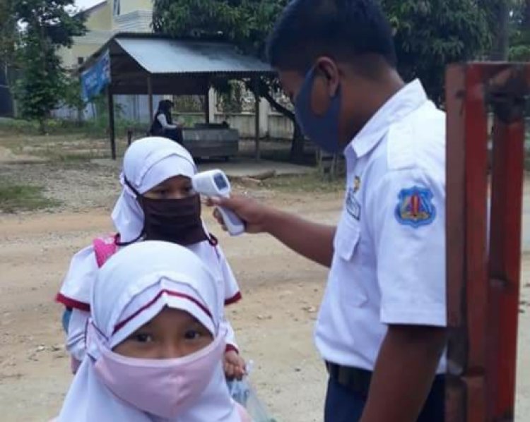 Hari Ini, Siswa di Bungo Mulai Belajar dan Gunakan Protokol Kesehatan