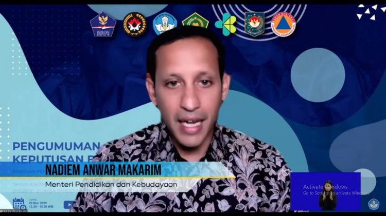 Nadiem Bolehkan Sekolah Tatap Muka Mulai Januari 2021