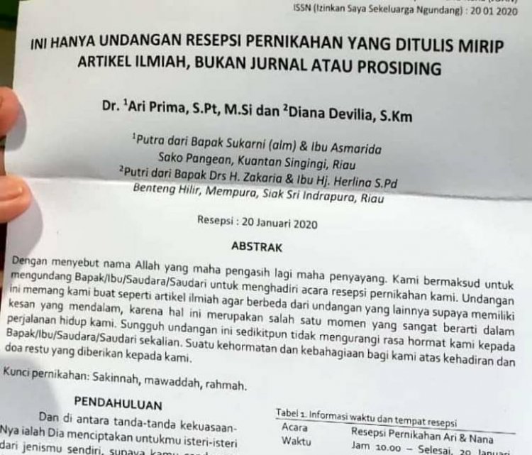 Terlalu Kreatif! Undangan Pernikahan Ini Bikin Geleng-geleng Kepala Netizen