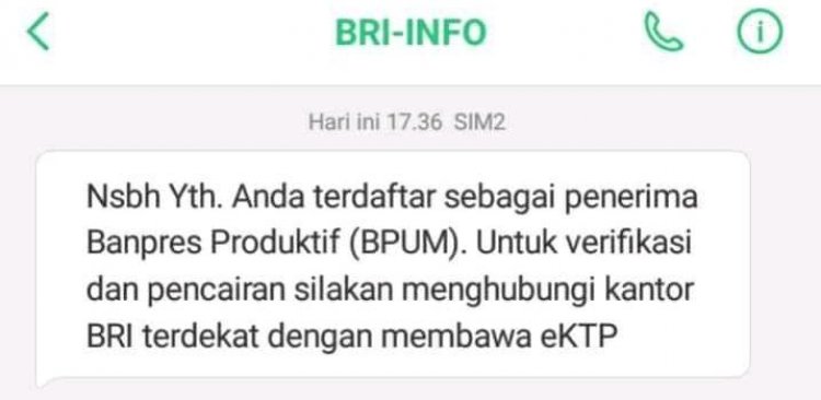 Tanda Lolos BPUM, Dapat SMS Banpres Ini...