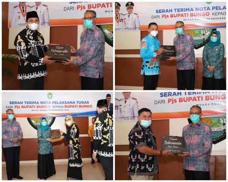 Serah Terima Nota dari Pjs Bupati Bungo kepada Bupati Bungo Defenitif