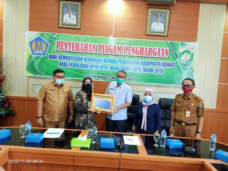 Dua Kali Raih Opini WTP, Kabupaten Bungo Terima Penghargaan dari Kemenkeu RI