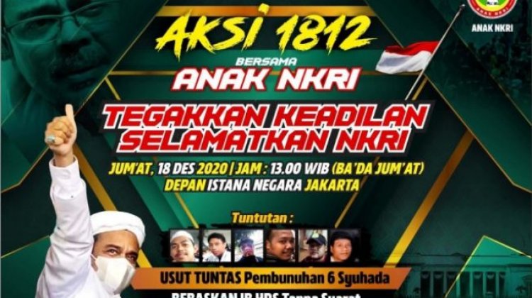 Demo 1812 di Istana, FPI: Bukan Perintah Rizieq Shihab