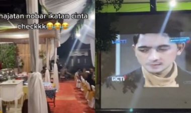 Viral! Hajatan Ini Digelar Sambil Nobar Layar Tancap Sinetron Ikatan Cinta, Netizen: Bakal Jadi Legend
