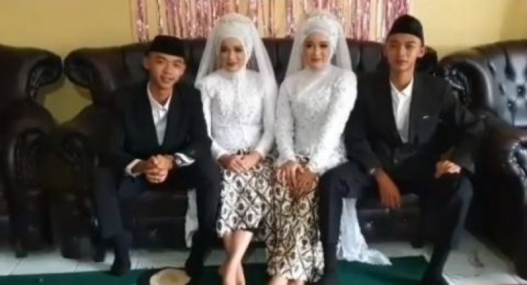 Viral! Pasangan Kembar Menikah, Netizen: Ngeri Ketukar