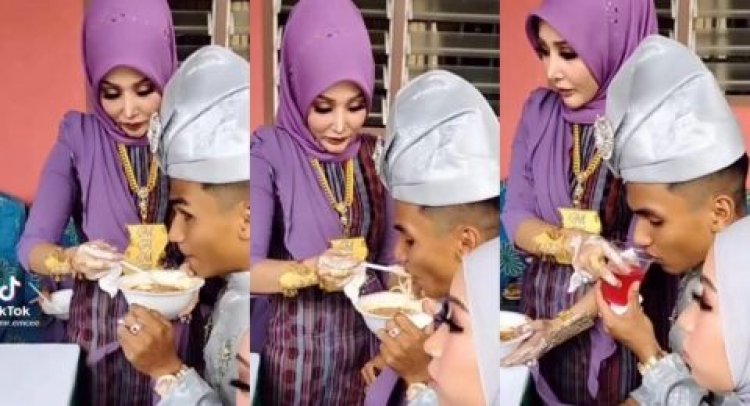 Viral Ibu Cantik Ini Penuh Perhatian Suapi Anaknya Meski Dihari Pernikahan, Tapi Emasnya Bu....
