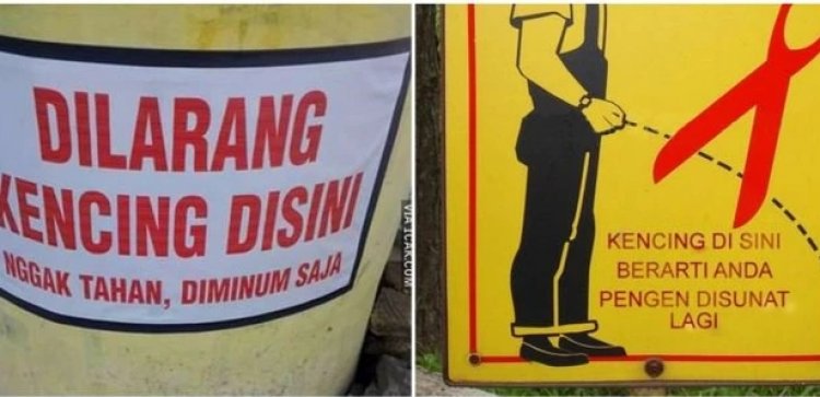 Bikin Ngakak Ancaman Dilarang Buang Air Kecil Sembarangan, dari Azab Hingga Potong Anu