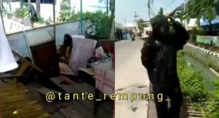Viral Warung Ambruk dan Pembeli Nyemplung ke Got, Netizen: Azab Berbuka di Siang Bolong!