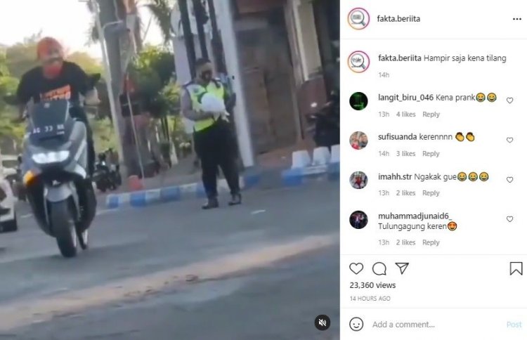 Viral dan Kocak! Polisi Ini Niatnya Mau Menilang, Namun Malah 'Kena Prank'