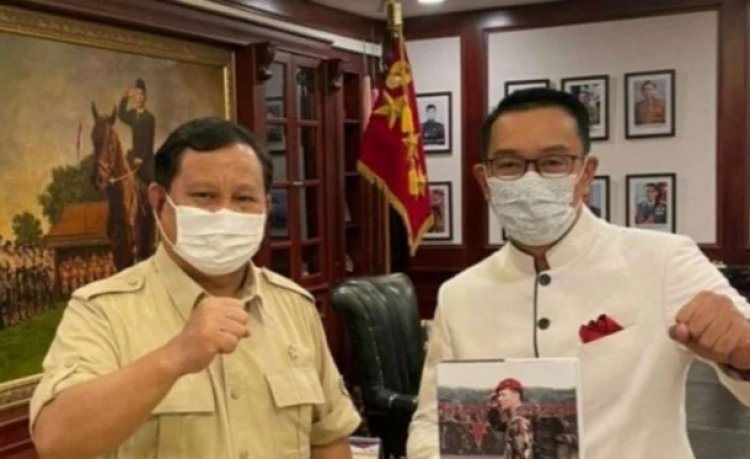 Menhan Prabowo Disambangi Ridwan Kamil, Ngobrol Politik: Obrolan Politik lebih kepada Komitmen Gerindra....