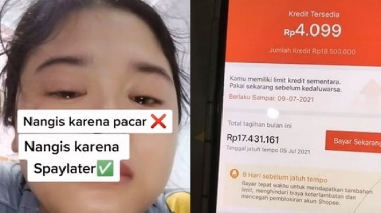 Viral! Cewek Cantik Menangis Hingga Sembab Karena Tagihan Pay Later Beranak-pinak