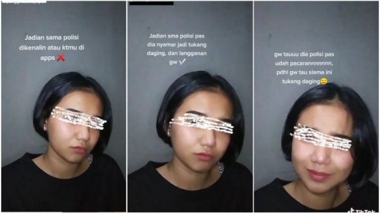 Viral! Wanita Ini Pacaran Sama Tukang Daging Ternyata Polisi, Netizen: Padahal Udah Ngayal jadi Bini Juragan....