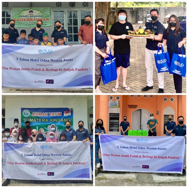 Genap Usia 5 Tahun, Hotel Odua Weston Jambi Peduli Kasih di Tengah Pandemi dan Masa PPKM