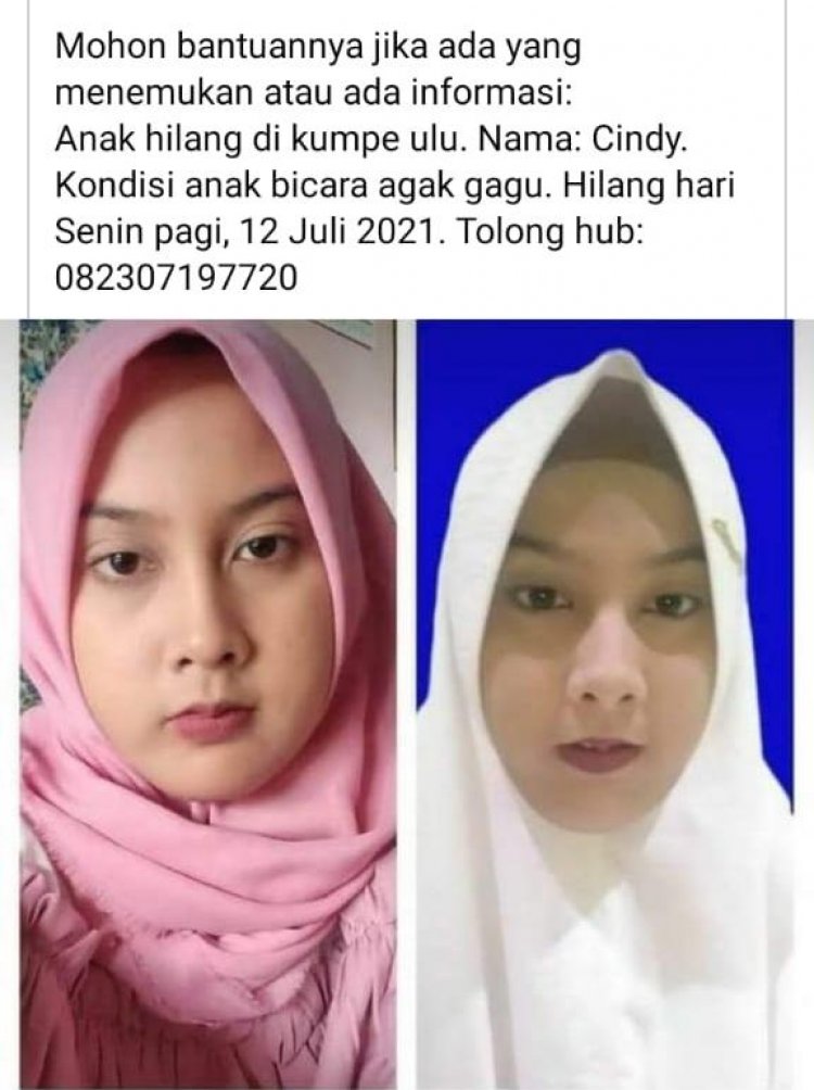 Sepekan Hilang, Gadis Manis Asal Muarokumpeh Ini Hanya Tinggalkan Sepucuk Surat